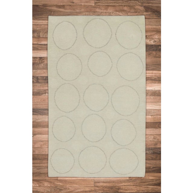 Early 21st Century Early 21st Century Cream Geometric Design Handwoven Wool Turkish Oushak Rug 3' X 4'8" For Sale - Image 5 of 6