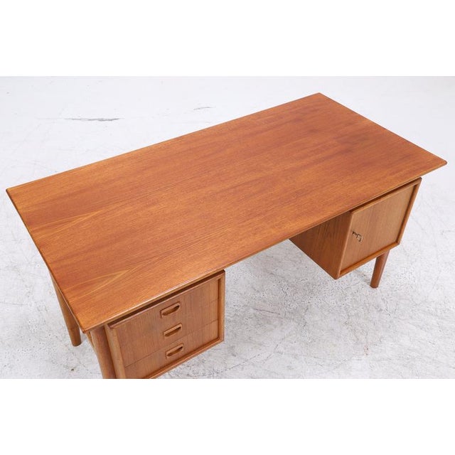 Wood Mid-Century Teak Desk with 3 Drawers For Sale - Image 7 of 18