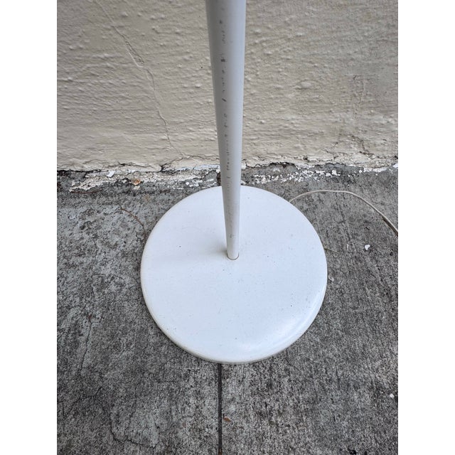 Lightolier 1970s Mid-Century Modern White Trumpet Torchiere Floor Lamp For Sale - Image 4 of 11