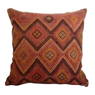 Turkish Red Kilim Pillow For Sale