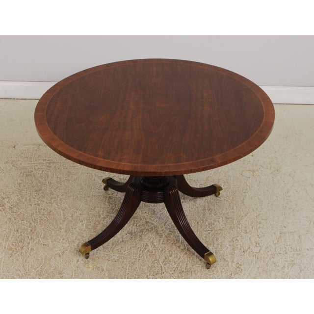 Traditional Baker Collector's Edition 48-in Round Inlaid Pedestal Table For Sale - Image 3 of 15