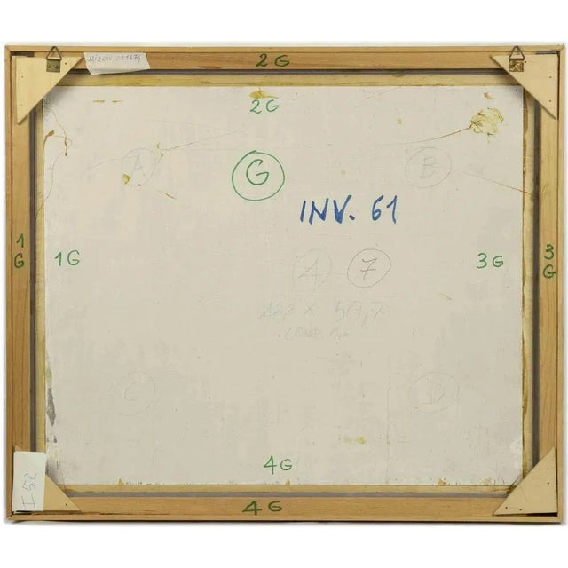 Abstract composition is an original contemporary artwork realized by Leo Guida in 1970s Mixed colored tempera on plywood....