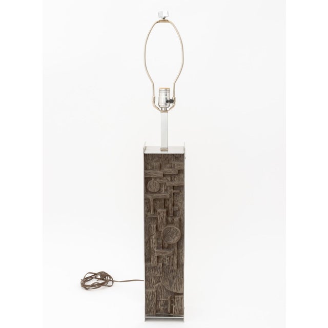 Postmodern Paul Evans Style Brutalist Sculptural Table Lamp For Sale - Image 3 of 8