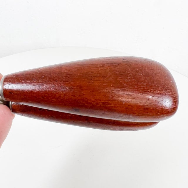 Brown 1960s Modern Bar Tool Nutcracker Fat Teak Wood Handle For Sale - Image 8 of 9
