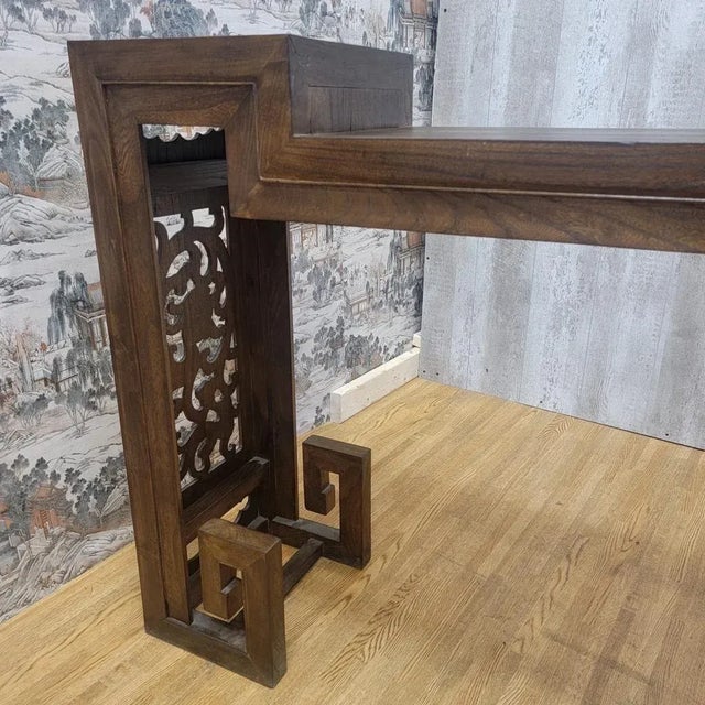 Antique Chinese Elm Altar Table With Pierced Carved Panels For Sale In Chicago - Image 6 of 11