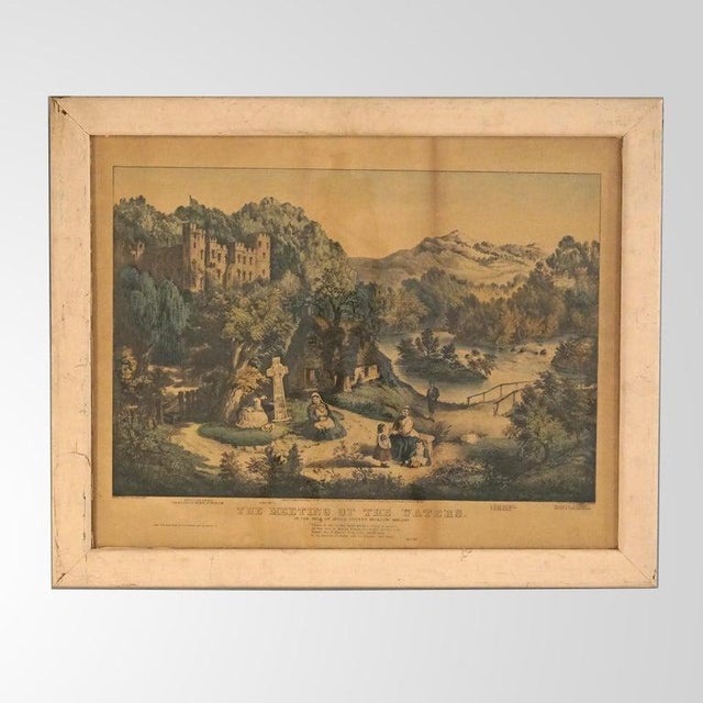 American Antique Currier & Ives Print - The Meeting of the Waters 19thC For Sale - Image 3 of 16