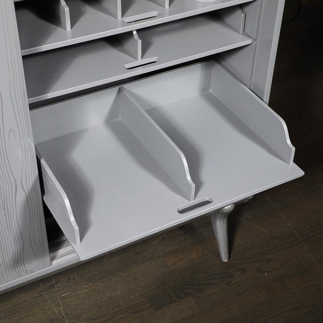 Mid-Century Modern Silver Cerused Oak Gentleman's Chest by John Stuart Inc. For Sale In New York - Image 6 of 18