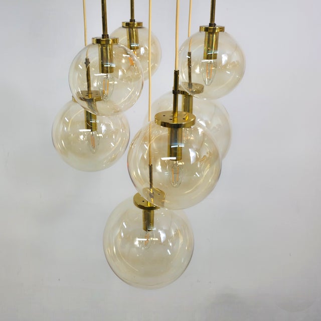 Glass Cascade Light from Glashütte Limburg, 1970s For Sale - Image 9 of 10