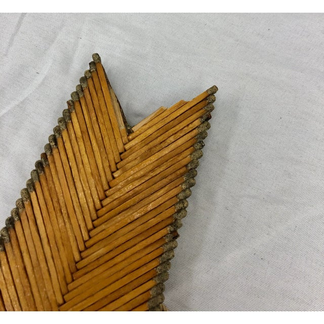 Wood Antique Folk / Tramp Art Match Stick Cross For Sale - Image 7 of 13