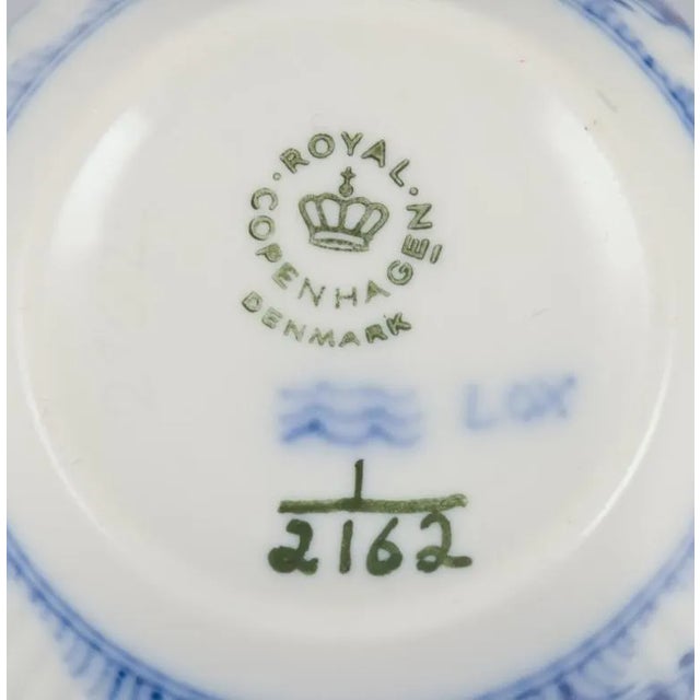 Blue Blue Fluted Plain Coffee Cups with Saucers from Royal Copenhagen, 1970s, Set of 12 For Sale - Image 8 of 9