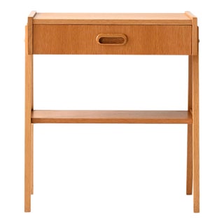 Scandinavian Teak Bedside Table with Geometric Design, 1960s For Sale