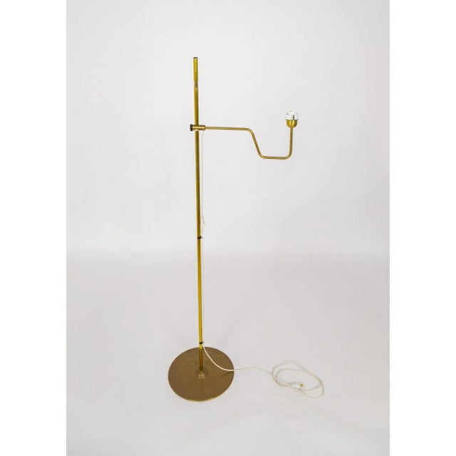 Mid-Century Modern Mid 20th Century Hans-Agne Jakobsson Adjustable Brass Floor Lamps - Pair For Sale - Image 3 of 11