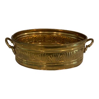 Oval Brass Seashell Planter For Sale