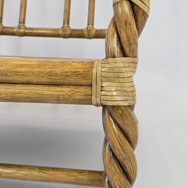 1980s 1980s Coastal/Boho/Organic Modern "McGuire Furniture Co." Twisted Rattan Lounge Chair For Sale - Image 5 of 11