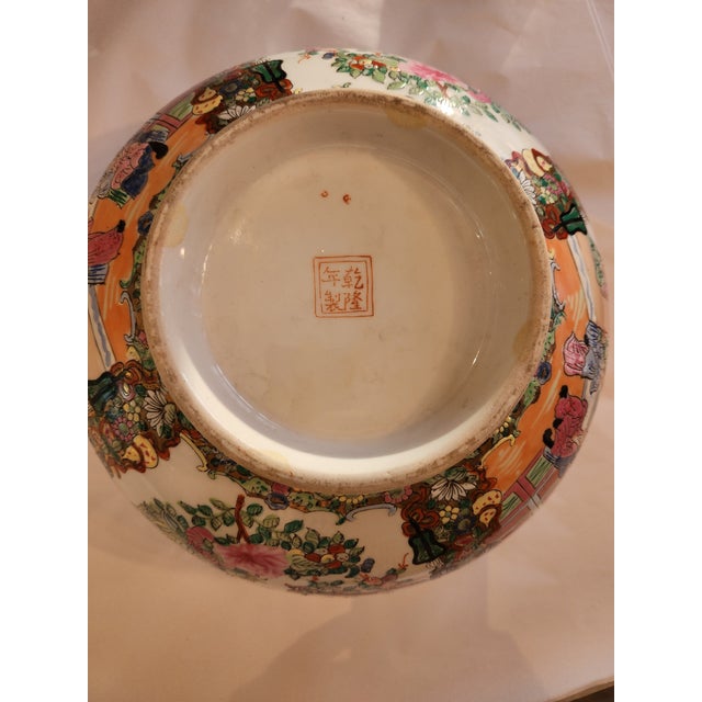 Early 20th Century Large Rose Medallion Bowl For Sale - Image 4 of 11
