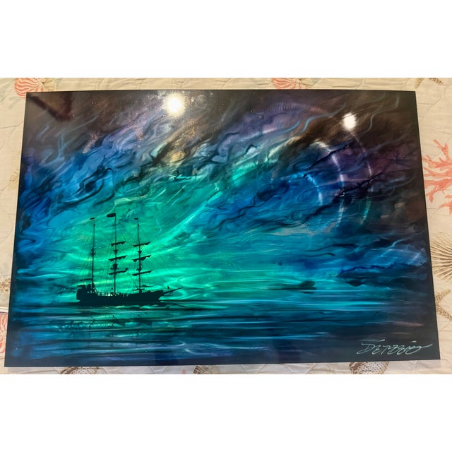 2020s Chris DeRubeis "Calm Before the Storm" Original Hand-Ground Aluminum Painting For Sale - Image 5 of 8
