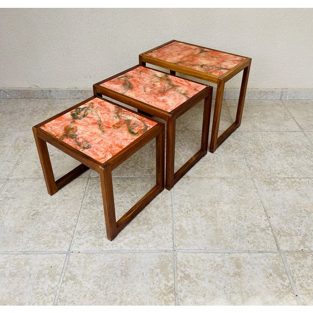 Vintage Scandinavian Teak Nesting Tables, 1960s, Set of 3 For Sale - Image 16 of 17