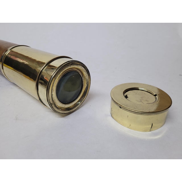 Early 20th Century Solid Brass Ship Captains Telescope For Sale - Image 5 of 9