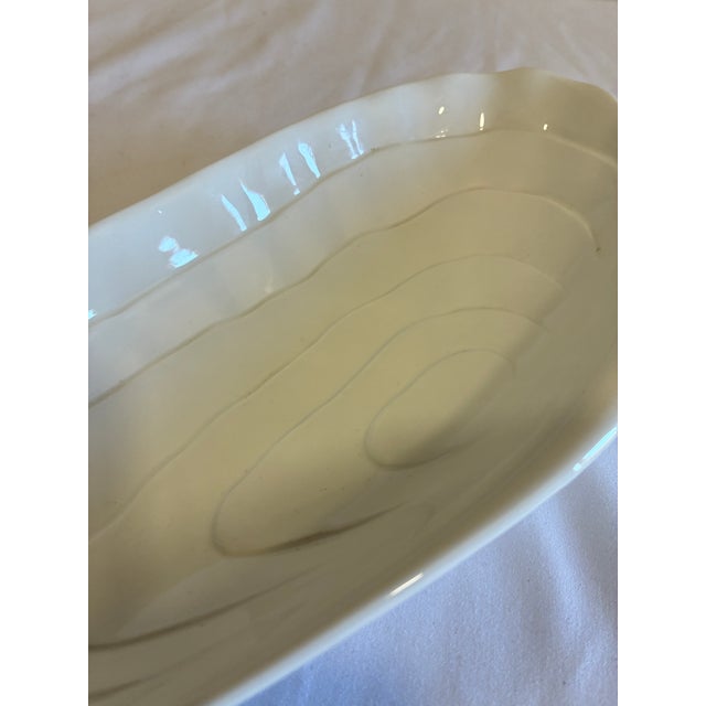 Vintage Este Ceramiche Italy Sculptural White Oyster Dish For Sale - Image 4 of 11