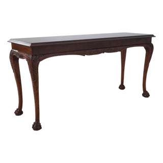 Lane Chippendale Mahogany Clawfoot Sofa Table For Sale