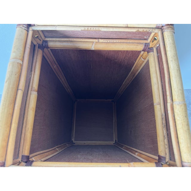 Vintage MacKenzie-Childs Decorated Bamboo & Rattan Laundry Hamper For Sale - Image 11 of 12