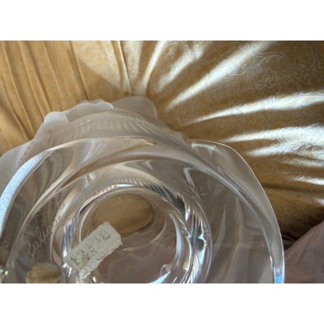 Lalique Martinets Vase 9.7” French Crystal Signed Circa 1980s *Excellent Condition For Sale - Image 9 of 10
