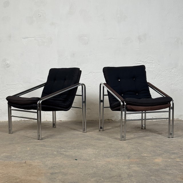 Textile Mid-Century Bauhaus Style Armchairs, 1990s, Set of 2 For Sale - Image 7 of 17