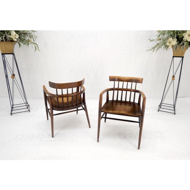 Pair of Paul McCobb Solid Birch Round Back Barrel Shape Arm Chairs For Sale - Image 10 of 17