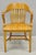 Traditional Antique Solid Golden Oak Wood Office Library Bankers Arm Chair. Circa Early 20th Century. Measurements: 32" H...
