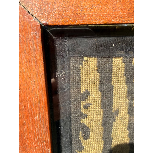 Antique 19th C. Framed Woolwork Needlepoint - Romantic Courtly Galant Scene For Sale - Image 12 of 12