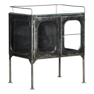 Vintage Glass Hospital Cabinet, 1970s For Sale