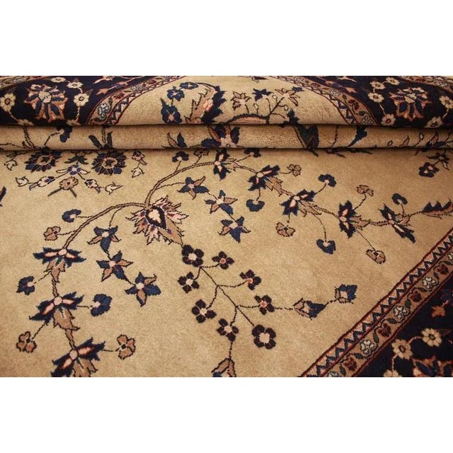 Beige Middle Eastern Hand-Knotted Saroug Rug For Sale - Image 8 of 10