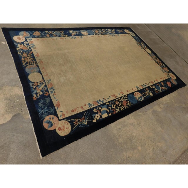 Chinese Antique Hand Knotted Chinese Rug For Sale - Image 3 of 13