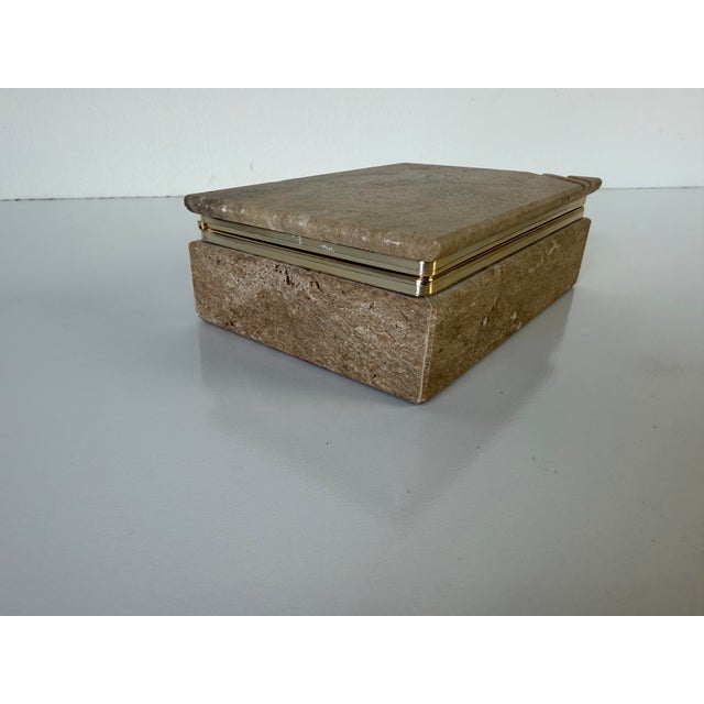 1980s Vintage Italian Travertine Jewelry Box in the Style of Fratelli Mannelli For Sale - Image 4 of 11