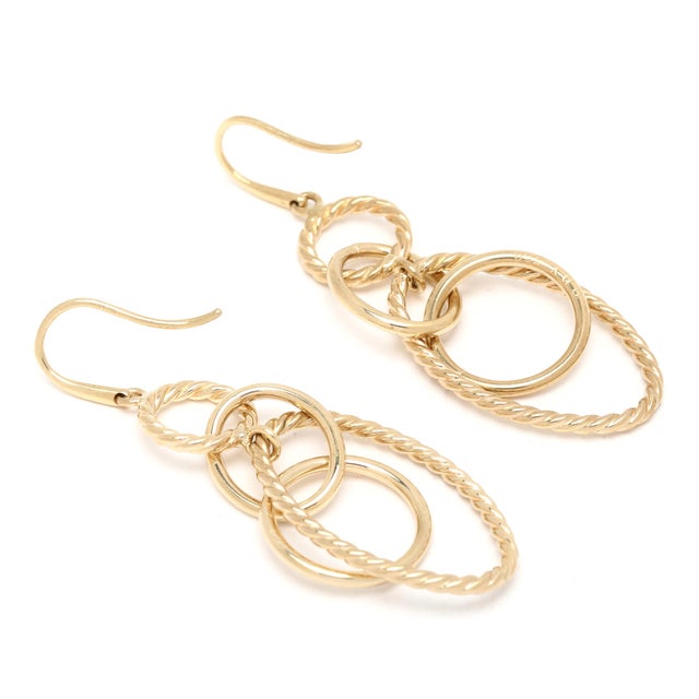 Modern David Yurman Mobile Link Dangle Earrings, 18k Yellow Gold, Length 2 In. For Sale - Image 3 of 4
