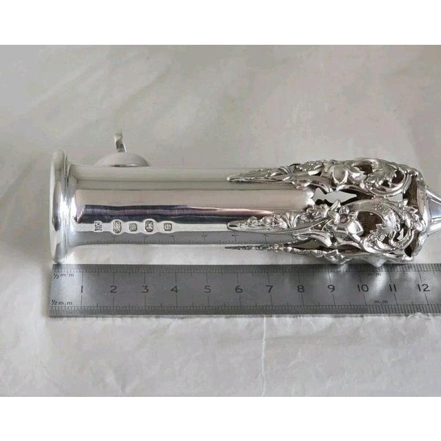 Sterling Silver Pierced Posy Holder by Hugh Crawshaw, Sheffield, 2004 For Sale - Image 16 of 18