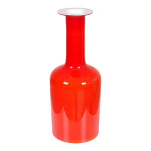 Red Glass Vase from Otto Brauer Holmegaard