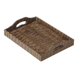 Mid-Century Modernist Python Skin Tray by Karl Springer For Sale