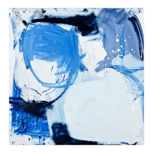 Contemporary Abstract Acrylics, Ink, Spraypaint on Canvas Painting "Right From the Source" by Manuela Karin Knaut