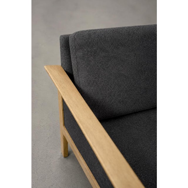 1960s Mid-Century Danish Modern Oak and Felt Lounge Chairs, 1960s, Set of 2 For Sale - Image 5 of 18