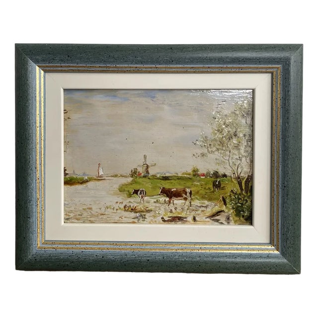Dutch Artist, Landscape, Oil on Panel, 1960s, Framed For Sale
