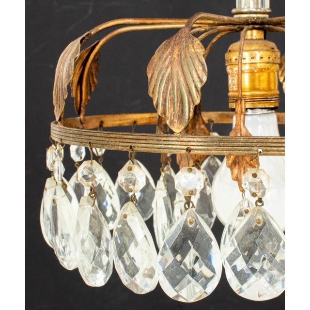 Hollywood Regency Hollywood Regency Gilt Metal Ceiling Pendant 1960s For Sale - Image 3 of 8
