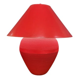 Flute of Chicago Postmodern Corrugated Cardboard Table Lamp in Red, 1980s For Sale