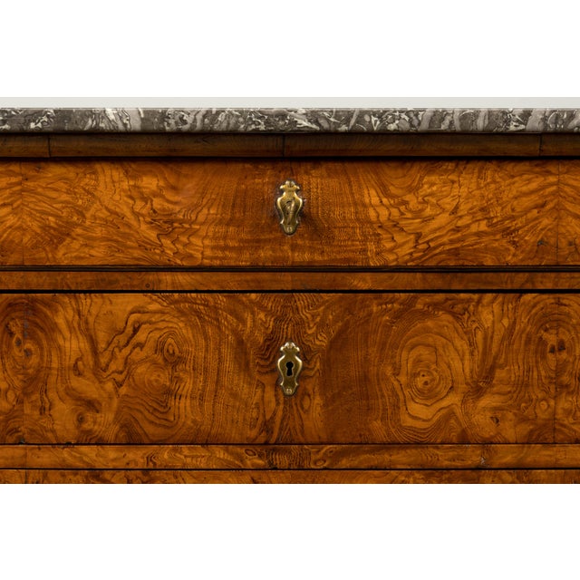 Mid 19th Century Mid-19th Century French Louis Philippe Walnut Commode With Gray Marble Top For Sale - Image 5 of 17