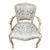 Louis XIV Style French Painted Arm Chairs with Reupholstered Fabric