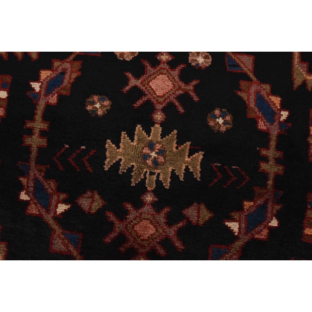 Textile Zanjan Rug 3’11” X 5’8” Blue Wool Vintage Tribal Hand-Knotted Oriental Carpet For Sale - Image 7 of 13