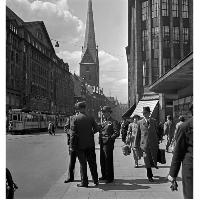 1930s Business People, Talking Mönckebergstraße Hamburg Germany 1938 Printed 2021 For Sale - Image 5 of 5