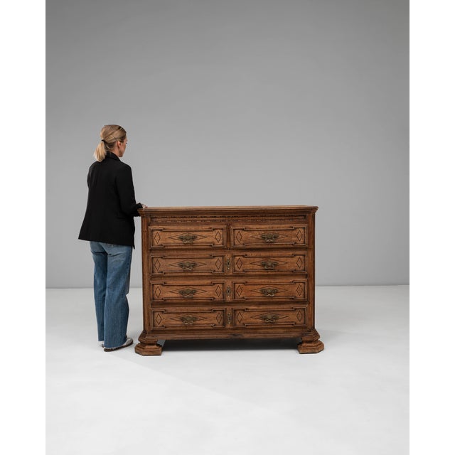 19th Century 19th Century French Baroque Oak Chest of Drawers For Sale - Image 5 of 18