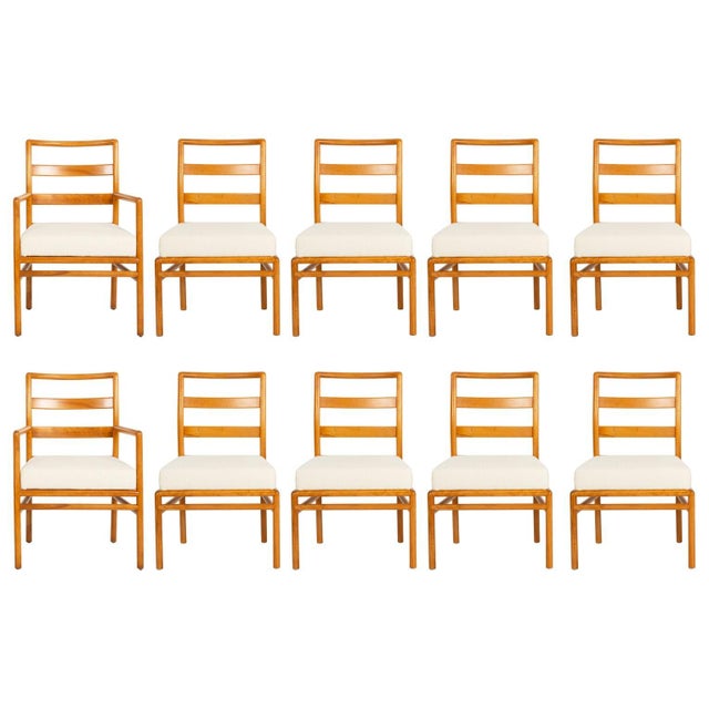 T.H. Robsjohn-Gibbings for Widdicomb Ladder-Back Dining Chairs, Set of Ten, 1955 For Sale - Image 14 of 14