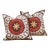 Pair of Embroidered Palmette Suzani Pillow Covers For Sale